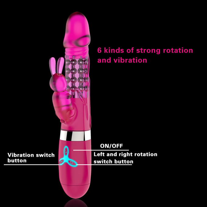 Female Masturbator Rotating Vibrating Dildo G Spot Rabbit Vibrator Sex Toy