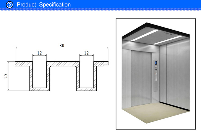 80mm aluminium elevator door sill for building