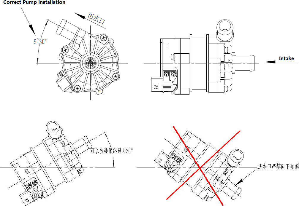 Aluminum Alloy Auto Electric Water Pump / 12 Volt Electric Coolant Pump&nbsp;For Hybrid Electrical Vehicle