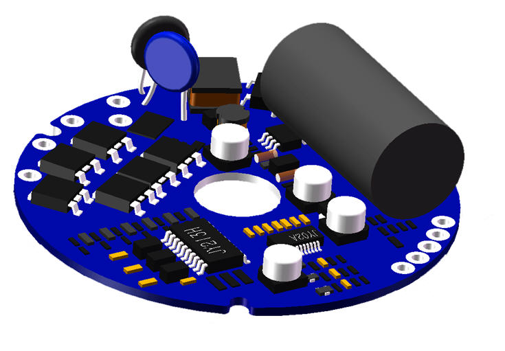 Round Brushless DC Motor Driver PWM Frequency 1-20KHZ Duty Cycle 0-100%