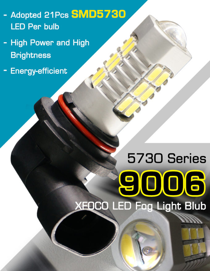 9006 LED Vehicle Fog Lamps 360 Degree Led Fog Light Bulbs Powerful