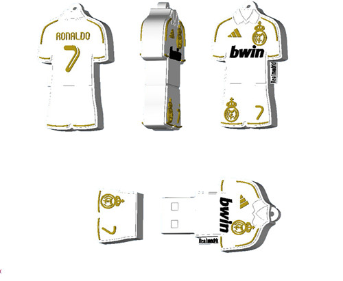 New 8GB 16GB 32GB 64GB USB 2.0 Flash Memory Disk Drive Football Clothes Real Madrid USB flash drive