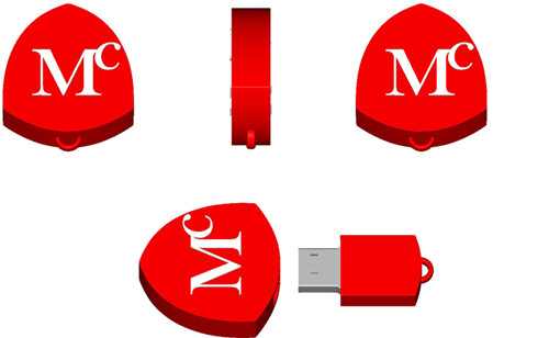 2014 New !!! Popular Heart-Shaped Cartoon USB Pen, Cute Pen Drive for Promotional 100% Full Capacity
