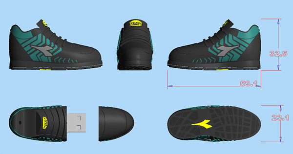 Sport shoe-shaped USB flash drives customized LOGO Pen drive 8GB 16GB 32GB custom USB Key