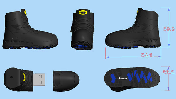 Shoe-shaped USB key 2GB 4GB 8GB 16GB 32GB 64GB custom usb flash drives OEM rubber USB Flash