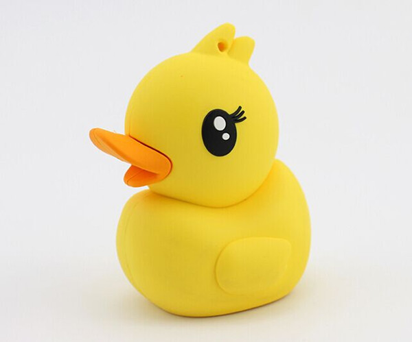 Rubber Ducky Yellow Custom Portable power bank , External Battery 2600mAh for Mobile Phones chager