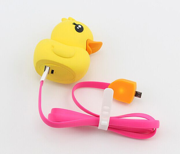 Rubber Ducky Yellow Custom Portable power bank , External Battery 2600mAh for Mobile Phones chager