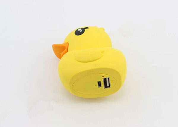 Rubber Ducky Yellow Custom Portable power bank , External Battery 2600mAh for Mobile Phones chager