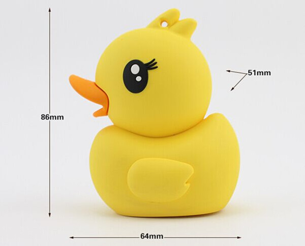 Rubber Ducky Yellow Custom Portable power bank , External Battery 2600mAh for Mobile Phones chager