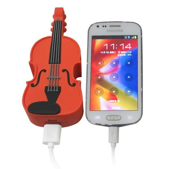 Custom PVC Guitar mobile power bank ,Cartoon Mobile Battery Charger , Portable USB External Charger
