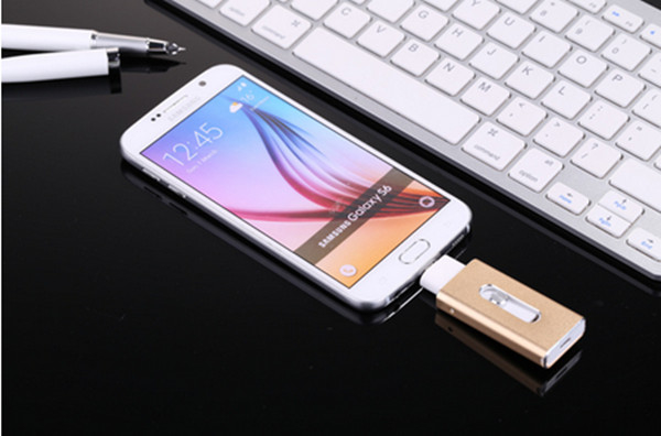 New products 2016 8GB iflash drive mobile phone custom otg usb disk for iphone 5 , PC
