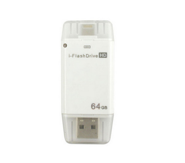 8GB 16GB 32GB 64GB Convenient mobile phone usb flash drive, otg usb flash drive for works with iPod, iPad, iPhone ,PC