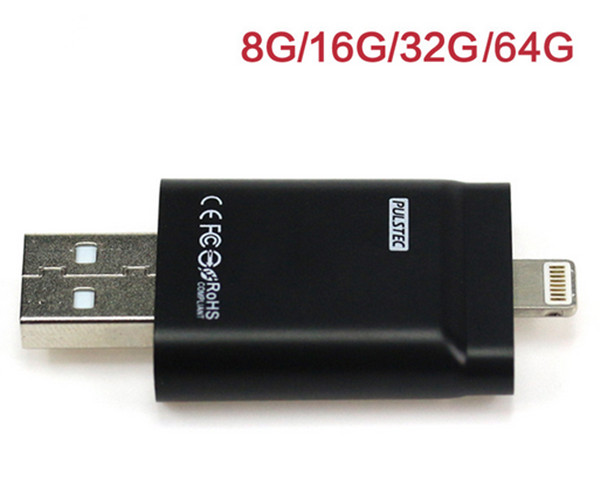 8GB 16GB 32GB 64GB Convenient mobile phone usb flash drive, otg usb flash drive for works with iPod, iPad, iPhone ,PC
