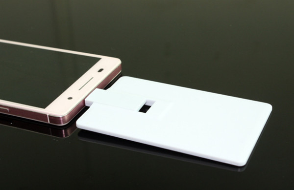 16GB , 32GB White Plastic Credit Card OTG / Mobile Phone USB Flash Drive for Smart Phone