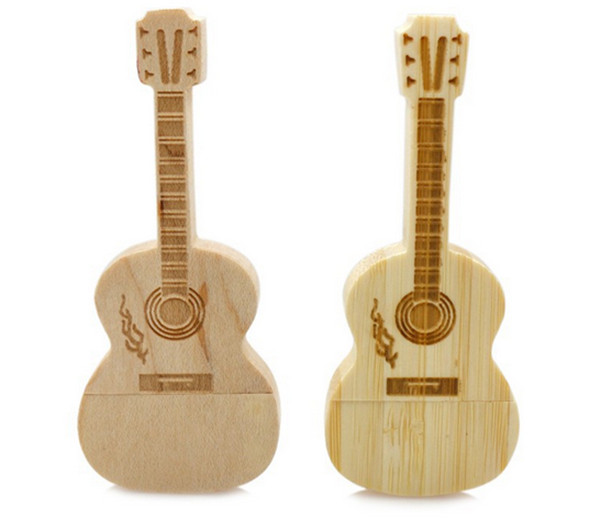 Guitar Wooden USB Flash Drive Pen Drive Maple wood 4G u disk 8GB pen drive 16G 32G Pendrive Memory Stick