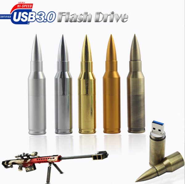 3.0 USB Flash Drive Storage Disk metal bullet style pendrive 8gb 16GB 32gb 64gb 128gb
