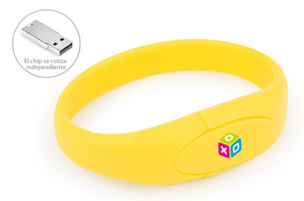 Yellow Wristband Pvc Usb Flash Drive 2-64G Usb 2.0 Stick Usb Flash Memory Drive