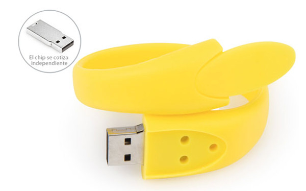 Yellow Wristband Pvc Usb Flash Drive 2-64G Usb 2.0 Stick Usb Flash Memory Drive