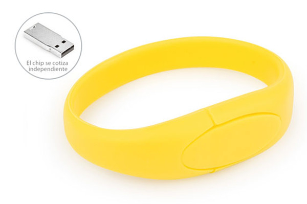 Yellow Wristband Pvc Usb Flash Drive 2-64G Usb 2.0 Stick Usb Flash Memory Drive