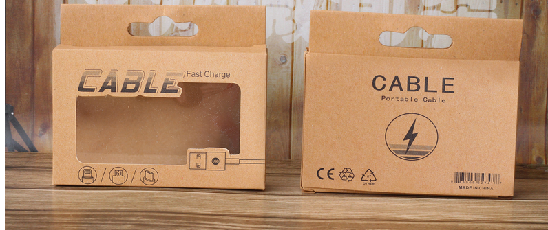 Power Switch Custom Paper Packaging With Window Wall Plug-in Adapter Box