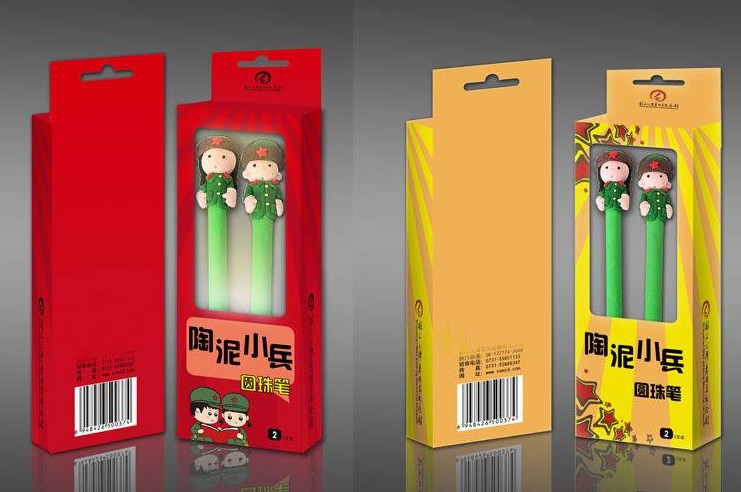 Pencil Packaging Box With Window , Ball Point Pen / Gel Refill Window Boxes