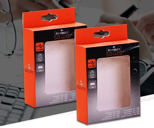 Wall Charger Box Flap Style , Travel Charger Packaging with Window