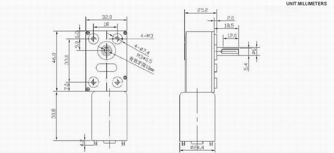 12V DC Worm Gear Motor , Garden Tool Worm Gear Motor 12V High Torque
