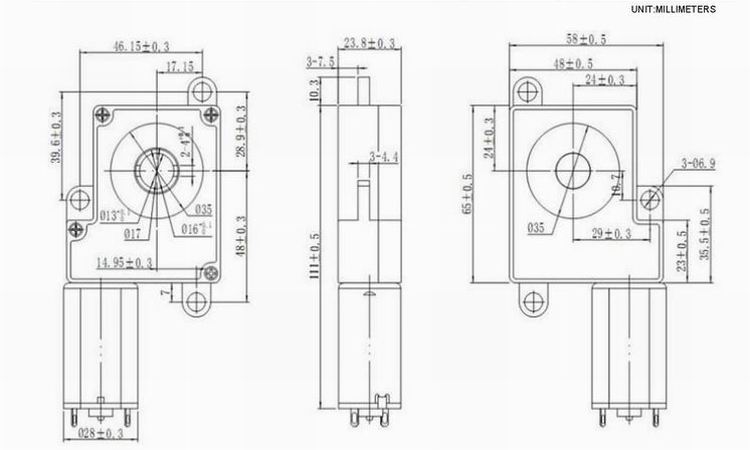 Fully Automatic Electronic Door Lock DC Worm Gear Motor 8V Voltage