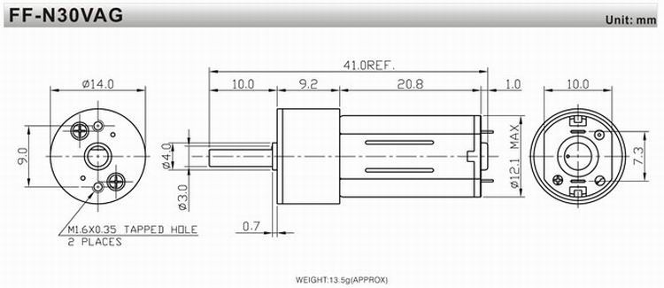 14mm 2.5V / 6V / 12V Metal Gear-box motor DC Gear Motor Low Noise andHigh precision gear