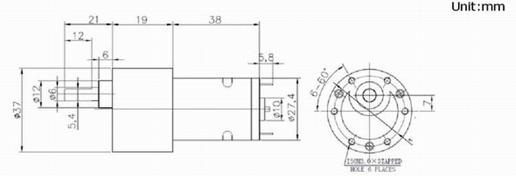 Metal Gearbox DC Gear Motor 6V , 12 Volt Gear Reduction Motor for Household Application