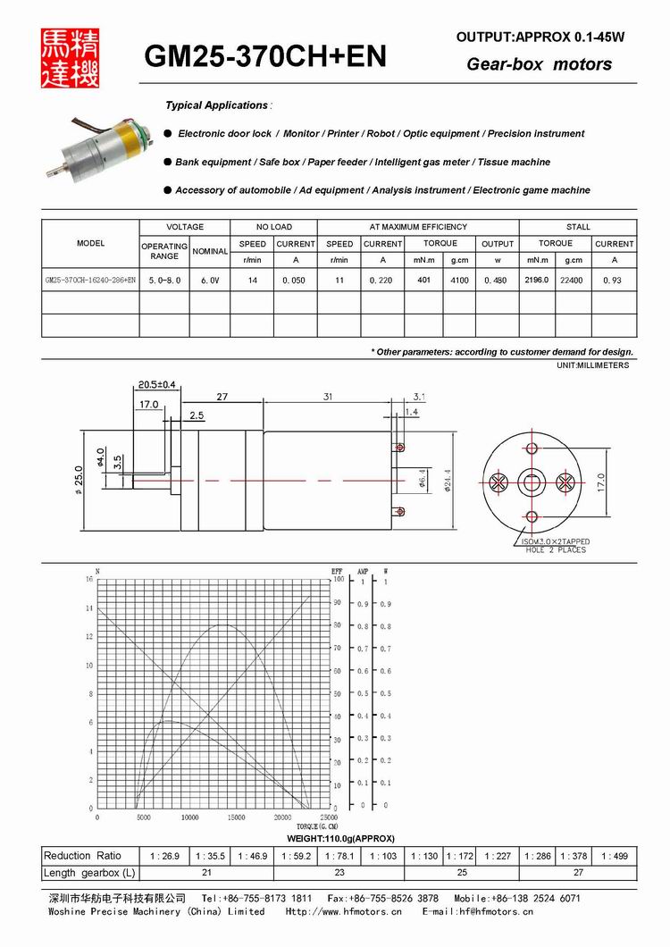Robot DC Gear Motor with Encoder 0.1 - 1.0W Output High Performance
