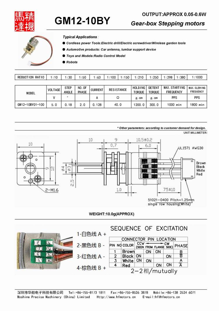 Show Stand Robot Toy Geared Stepper Motor 1cm Diameter RoHS / ISO Approved