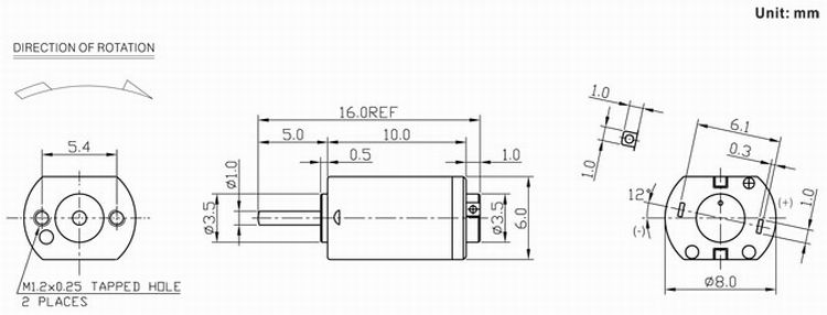 8mm Micro DC Motor 3V / 6V / 12V Brushed Motor For lianr Robot Toy