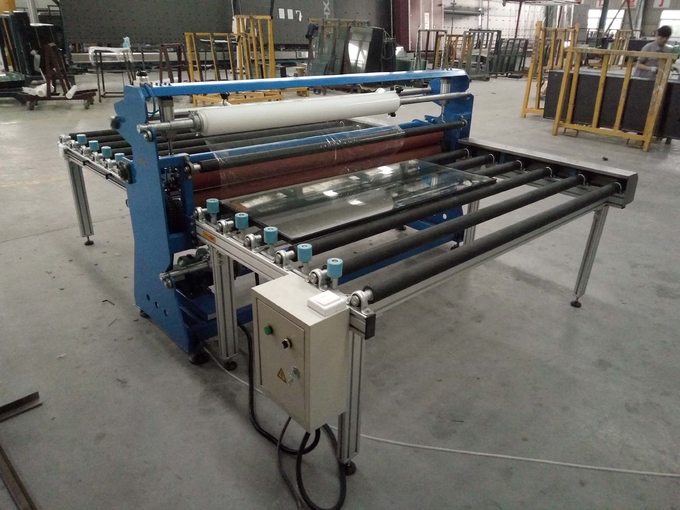 CE Double Glazing Equipment / Mirror Glass Protective Film Laminating Machine With Cutter