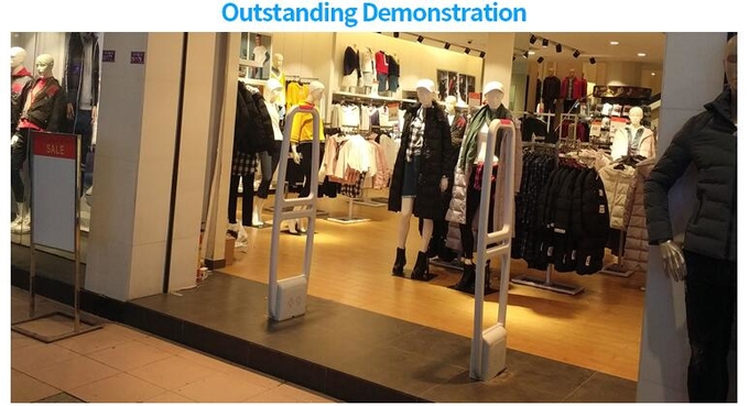 High Sensor EAS AM System Gates Off White Color For Retail Anti Shoplifting