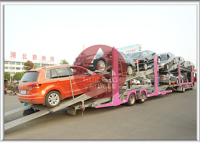 336 Horsepower Car Carrier Trailer , Durable Central Axle Car Holder Trailer