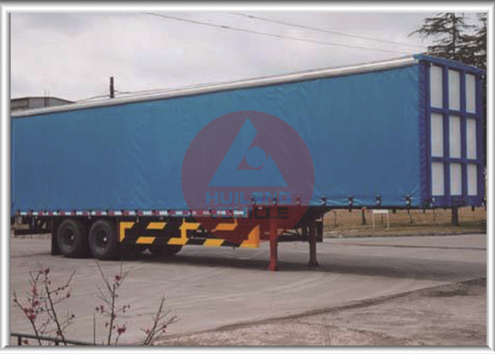Blue Color Curtain Side Flatbed PVC Tarpaulin High Strength Steel Structure High Strength Cord Fabric