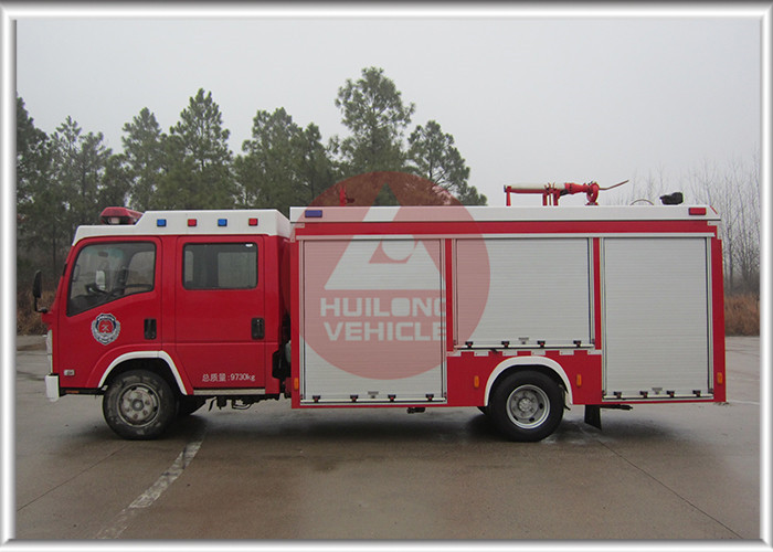 Isuzu Fire Fighting Vehicle , 3.5t Foam Fire Rescue Vehicles 20 L / S Flow Capacity