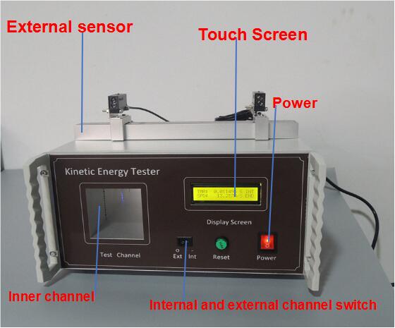 ISO 8124-1 Lab Testing Equipment Kinetic Energy Tester With 40mm - 400mm External Sensor Adjustable