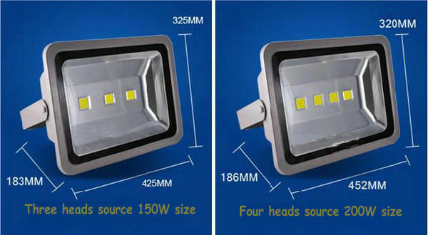 220V 200W Waterproof LED Flood Light Sports Tennis Court Floodlighting