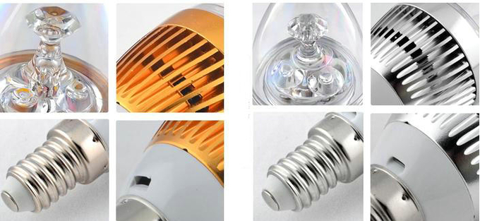 E14 E27 High Power 190 - 250lm LED Candle Bulb Epistar Chip With CE RoHS