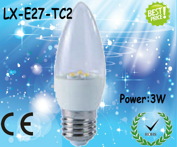 SMD 5630 High Lumen Ceramic LED Candle Bulb Replacement , AC86-265V 50-60Hz