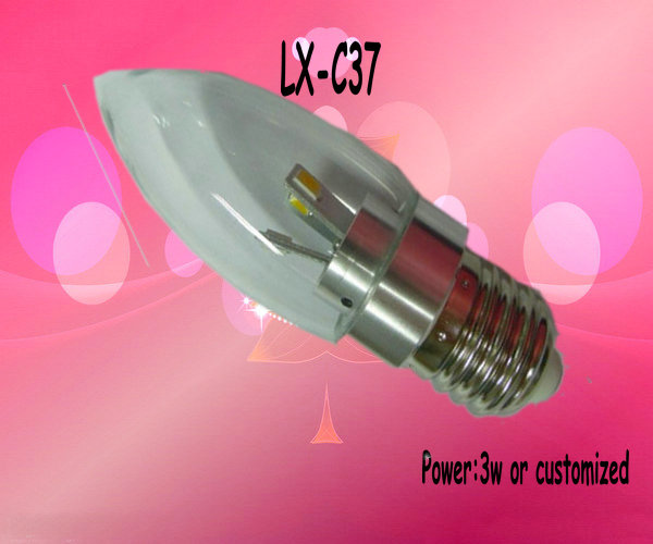 Aluminum SMD 3 Watt LED Candle Light Bulb Cold White For Decoration Lighting