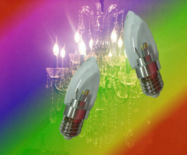 Aluminum SMD 3 Watt LED Candle Light Bulb Cold White For Decoration Lighting