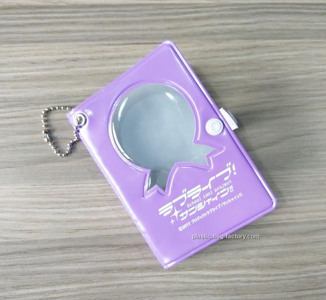 Lightweight Pvc Card Holder Promotional Gifts With Transparent Window And Bead Chain For Hanging