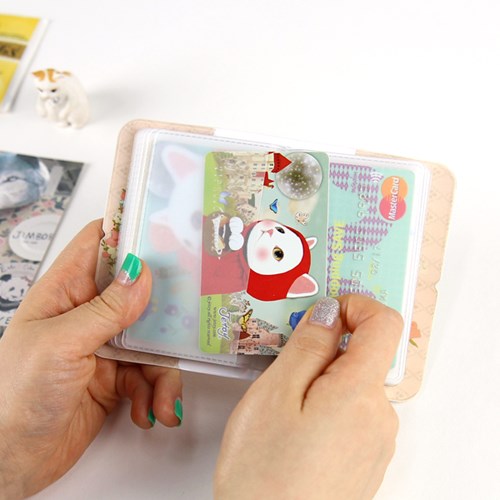 Lovely Leather Womens Credit Card Holder Wallet , Credit Card Organizer Book