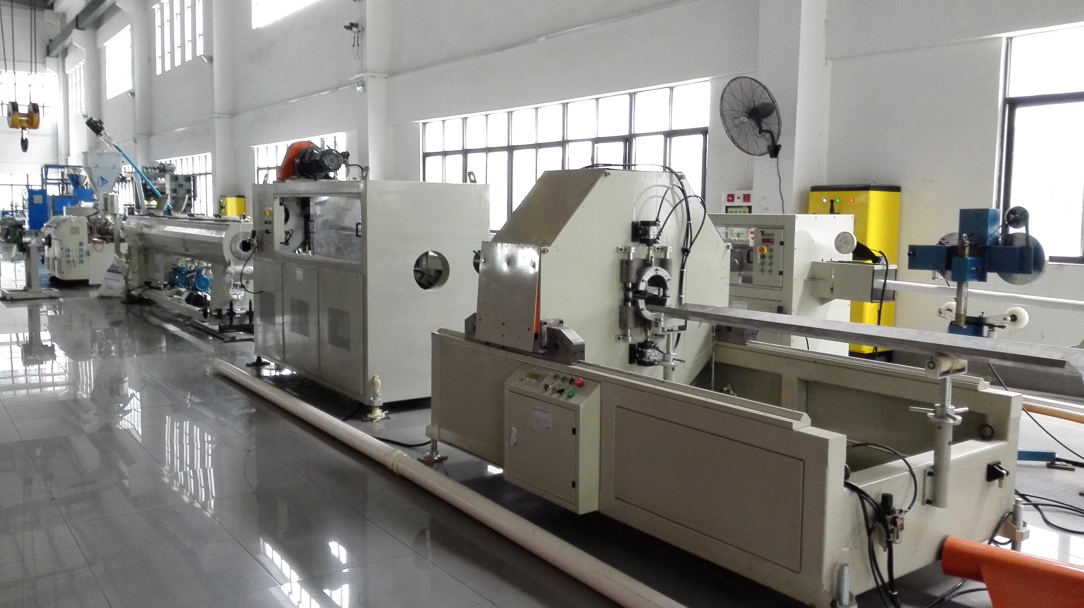 Drainage And Electric Conduit PVC Plastic Pipe Extrusion Machine , PVC Pipe Production Line
