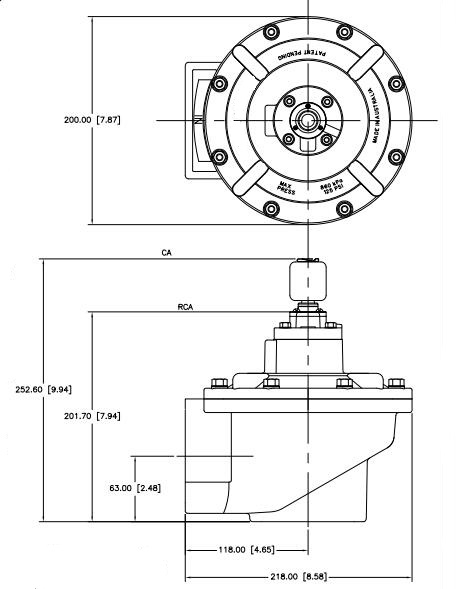 3-дюймовый 110 В переменного тока 2/2 Путь, как правило, закрывает прямоугольный алюминиевый корпус Goyen Type CA76T Пылесборник Пневматический импульсный клапан