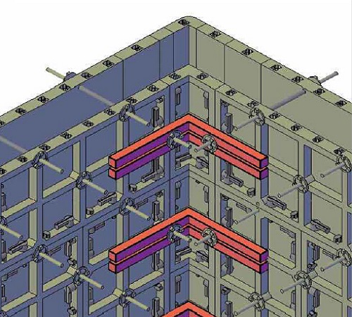 120 X 60 Black Plastic Modular Concrete Wall Formwork Panel for Straight Wall