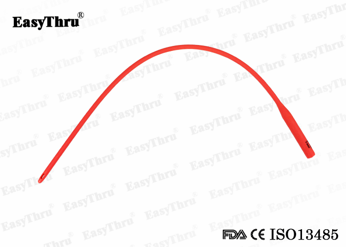 Sterilized Red Latex Urethral Catheter Silicone Coated Size Fr6 to Fr30